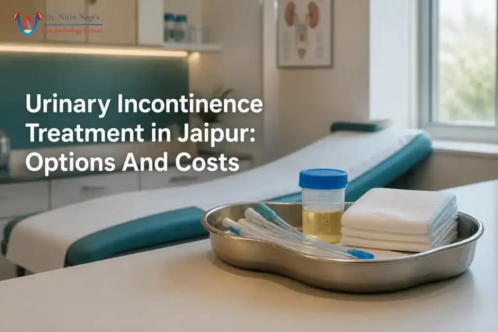 Urology clinic tools and supplies representing care from a urologist for urinary incontinence treatment planning in Jaipur.