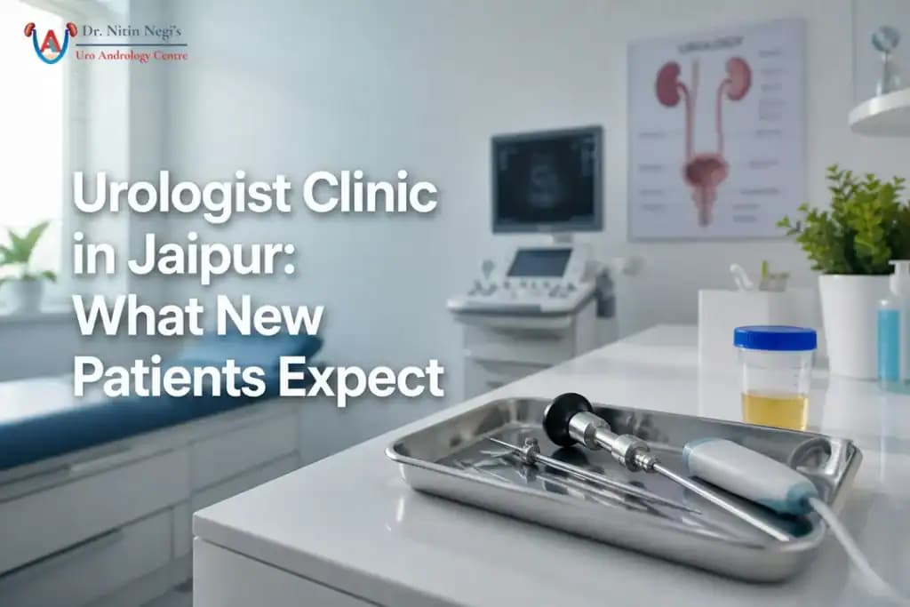 Clean modern urology clinic setup in Jaipur representing a urologist clinic in jaipur for new patients
