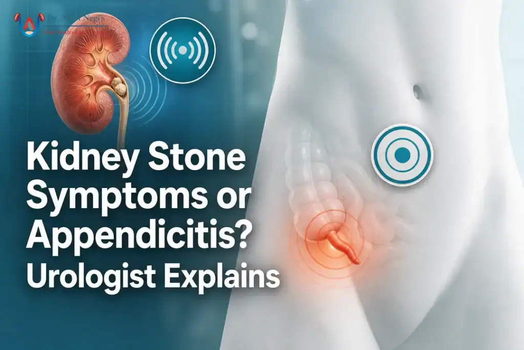 Illustrated comparison of kidney stones and appendicitis explained by a urologist