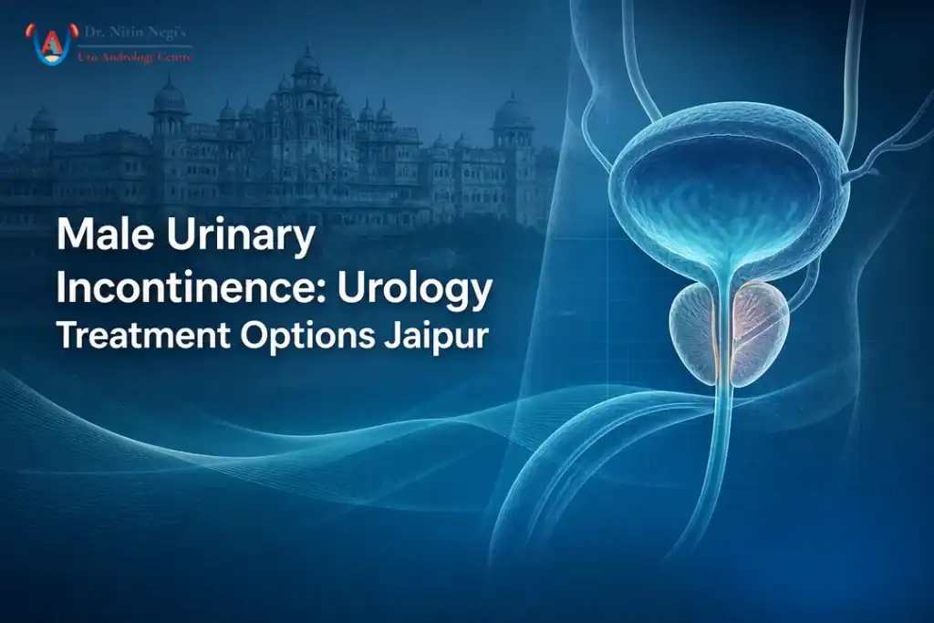 Illustrated cover showing bladder and prostate with urology treatment options explained